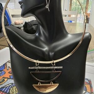 Elegant Gold and Black Statement Necklace WHBM